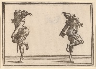 اثنين من البنطلونات الرقص بواسطة Edouard Eckman after Jacques Callot