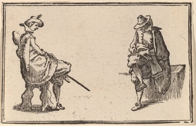 مجسمان جالسان بواسطة Edouard Eckman after Jacques Callot