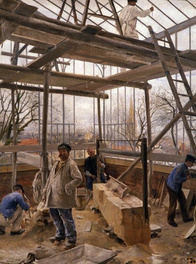 بناء بيت زجاجي ، 1890 بواسطة إدوارد جوزيف دانتان