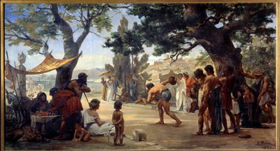 اليونانية العتيقة: "" لعبة القرص "(discobolus) الرسام لجوزيف دانتان (1848-1897) 1875 روان ، متحف الفنون الجميلة بواسطة إدوارد جوزيف دانتان