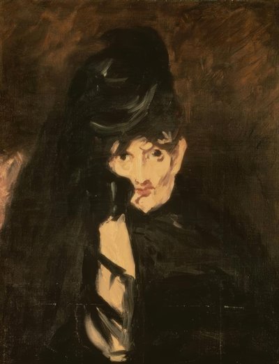 Berthe Morisot في قبعة حداد بحجاب طويل بواسطة إدوارد مانيه