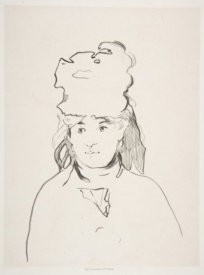 Berthe Morisot في صورة ظلية ، 1872-1874 ، نشر عام 1884. بواسطة إدوارد مانيه