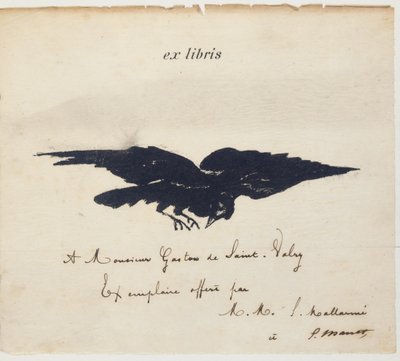 طباعة حجرية سابقة بواسطة Edouard Manet لتوضيح: Edgar Allen POE. الغراب. غراب اسود. ترجمة ستيفان مالارميه مع الرسوم التوضيحية من قبل إدوارد مانيه بواسطة إدوارد مانيه