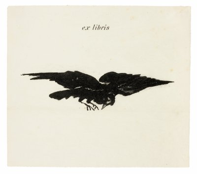 الغراب الطائر: ex libris ، من The Raven (Le Corbeau) بواسطة إدوارد مانيه