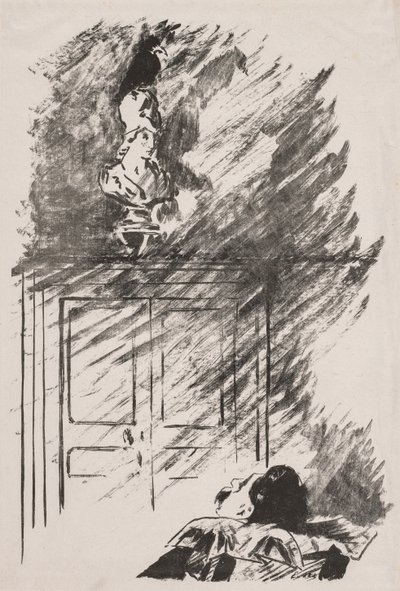 رسم توضيحي لـ The Raven للكاتب Edgar Allan Poe. بواسطة إدوارد مانيه