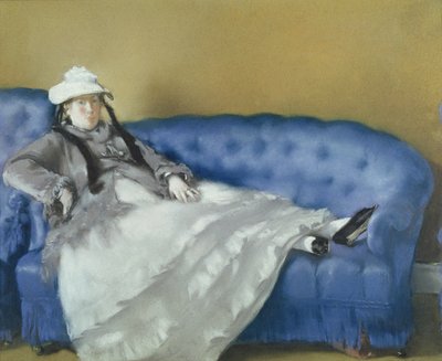 مدام مانيه على أريكة زرقاء ، 1874 (باستيل على ورق) بواسطة إدوارد مانيه