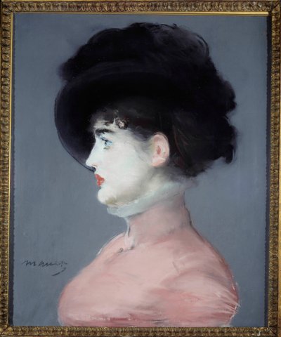صورة لفييني أو إيرما برونر مرتدية قبعة سوداء لوحة باستيل لإدوارد مانيه (1832-1883). 1880-1882. الأحد ٠ ٫ ٥٣ × ٠ ٫ ٤٤ م باريس ، متحف أورسيه بواسطة إدوارد مانيه