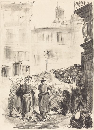 The Barricade La barricade ، 1871. بواسطة إدوارد مانيه