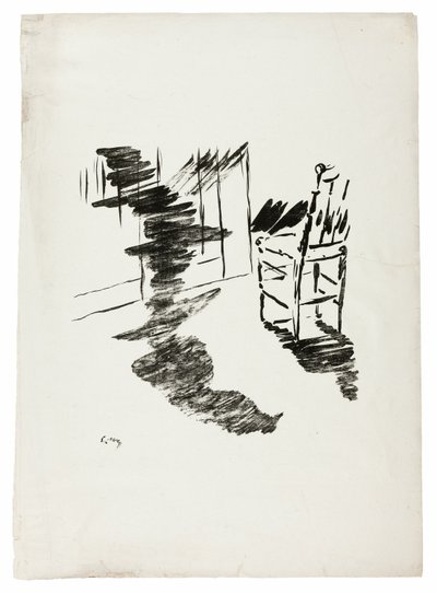 الكرسي ("ذلك الظل الذي يطفو على الأرض ...") ، من The Raven (Le Corbeau) بواسطة إدوارد مانيه
