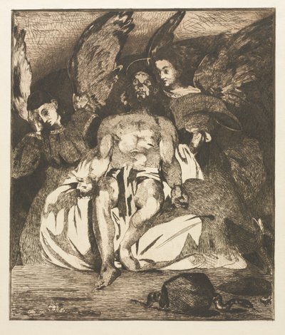 المسيح الميت مع الملائكة ، 1866-1867. بواسطة إدوارد مانيه