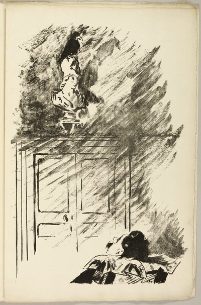 الغراب على تمثال نصفي بالاس ("تطفو على تمثال نصفي بالاس ...") ، من الغراب (لو كوربو) بواسطة إدوارد مانيه
