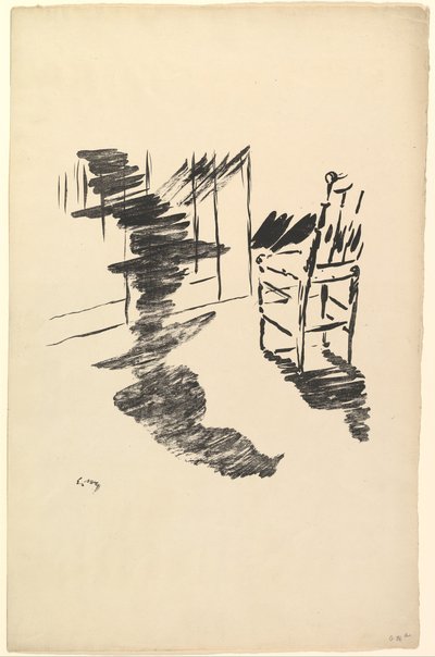 الظل الذي يطفو على الأرض. رسم توضيحي للغراب بواسطة إدغار آلان بو ، 1875. بواسطة إدوارد مانيه