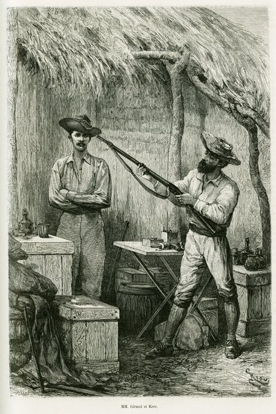 صورة شخصية للمؤلف فيكتور جيرو ، راية سفينة وراكبه مونتاجو كير ، صياد. نقش ريو ، لتوضيح قصة Les lacs de l