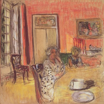 مدام هيسيل ولولو في غرفة الطعام في Château des Clayes ، c.1935-38 بواسطة إدوارد فويلارد