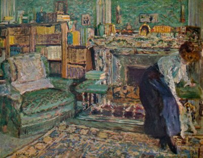 مارغريت شابين في شقتها مع كلبها ، 1910 بواسطة إدوارد فويلارد