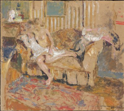 عارية في صالون مخطط ، ج. 1905. بواسطة إدوارد فويلارد