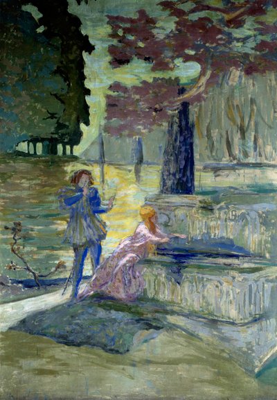 Pelleas et Melisande رسم توضيحي للأوبرا لكلود ديبوسي (1862-1918) الذي يحمل نفس الاسم. رسم إدوارد فويلارد (1868-1940) باريس القرن العشرين ، كوميديا الشانزليزيه بواسطة إدوارد فويلارد