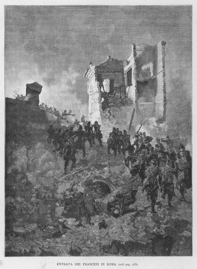 دخول الفرنسيين إلى روما (نقش) بواسطة إدواردو ماتانيا
