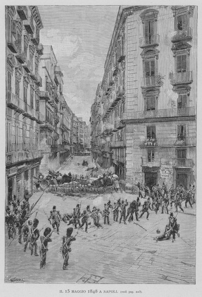 في 15 مايو 1848 في نابولي (نقش) بواسطة إدواردو ماتانيا