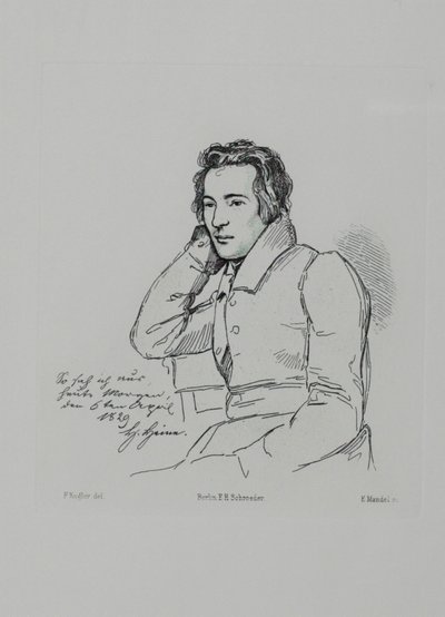 صورة للشاعر هاينريش هاينه 1797-1856 بعد فرانز كوغلر من 1829 ، 1854 بواسطة إدوارد ماندل