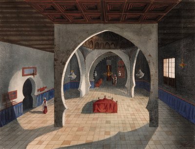 مسجد - فلوريس إيبانيز ، إدواردو (نشط 1870-1889) - ألوان مائية على الورق - 27 × 35 - متحف كارمن تيسن ، ملقة بواسطة إدواردو فلوريس إيبانيز