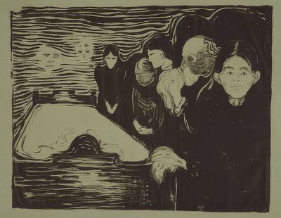 في فراش الموت. 1896 بواسطة إدوارد مونش