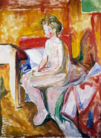 Nude on edge of bed بواسطة إدوارد مونش