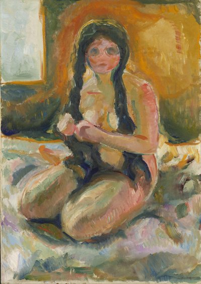 جالس عارية بواسطة Edvard Munch