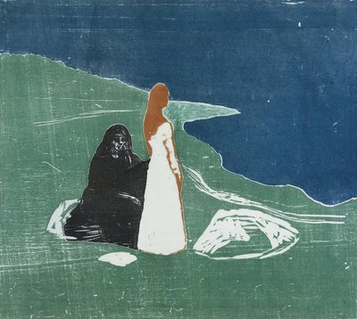 امرأتان على الشاطئ ، 1898 (قطع خشبية ملونة) بواسطة إدوارد مونش