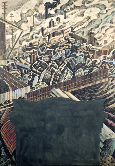أكوام الخبث ، تصميم جدارية ليدز تاون هول بواسطة إدوارد ألكسندر وادزورث