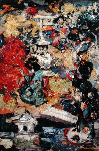 شخصيات يابانية في حديقة بواسطة إدوارد أتكينسون هورنيل