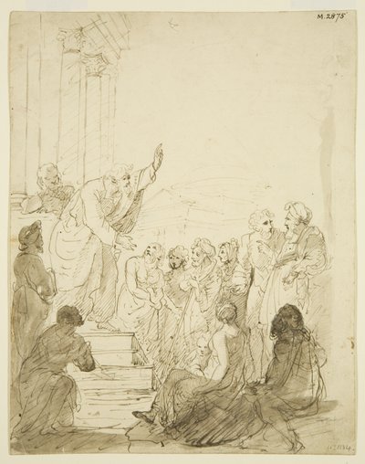 Original sketch for the Altarpiece in St Pauls (pencil & watercolor on paper) بواسطة إدوارد بيرد