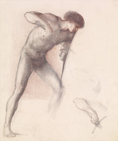 سلسلة سانت جورج - ذكر عارية - دراسة القديس جورج عن فيلم "القديس جورج يقتل التنين" بواسطة Edward Burne-Jones