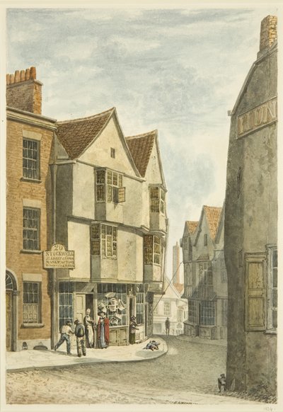 النظر من شارع Peter إلى Bear Lane ، باتجاه Castle Green (قلم رصاص وألوان مائية على ورق) بواسطة إدوارد كاشين