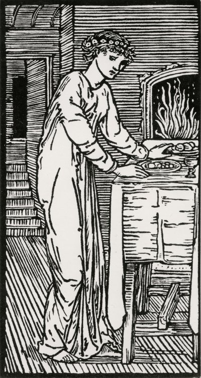 Psyche by the Table بواسطة إدوارد كولي (بعد) بيرن جونز