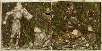 مجموعة من ستة عشر بلاطًا مرتبة في أزواج لتشكيل ثمانية رسوم توضيحية لحكاية "Briar Rose" ، 1862 - 1865 (خزفي) بواسطة إدوارد بورن جونز