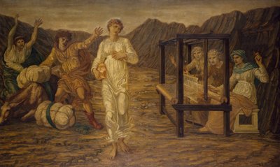 كيوبيد والنفس - قصر الجداريات الخضراء - النفس التي وضعتها فينوس المهمة ، 1881 بواسطة إدوارد بورن جونز
