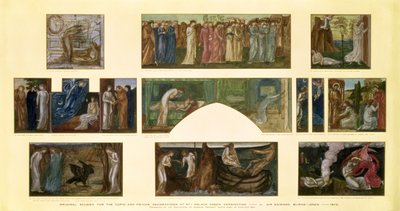 تصميمات زخارف "كيوبيد والروح" في القصر الأخضر رقم 1 ، كنسينغتون ، 1872 بواسطة إدوارد بورن جونز