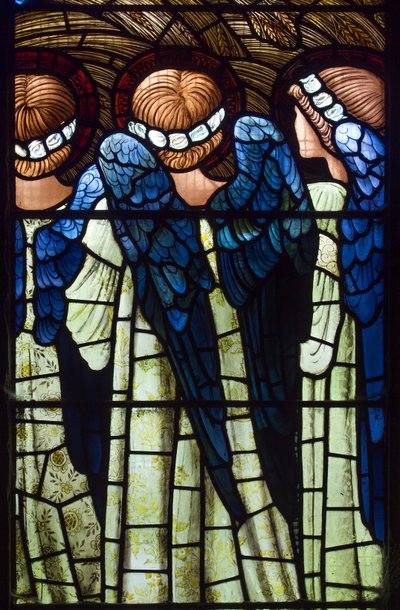 Harwarden، St Deiniol، Morris & Co.، Edward Burne-Jones، Angels، The Nativity، 1898 بواسطة إدوارد بورن جونز