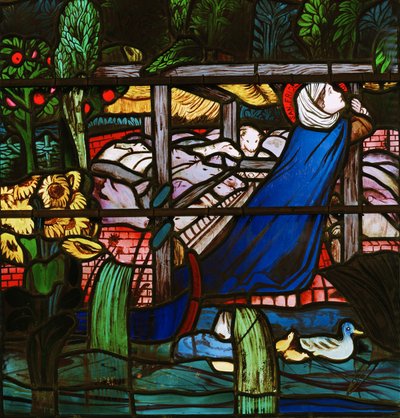 St Frideswide ، التفاصيل ، 1859 (زجاج ملون) بواسطة إدوارد بورن جونز