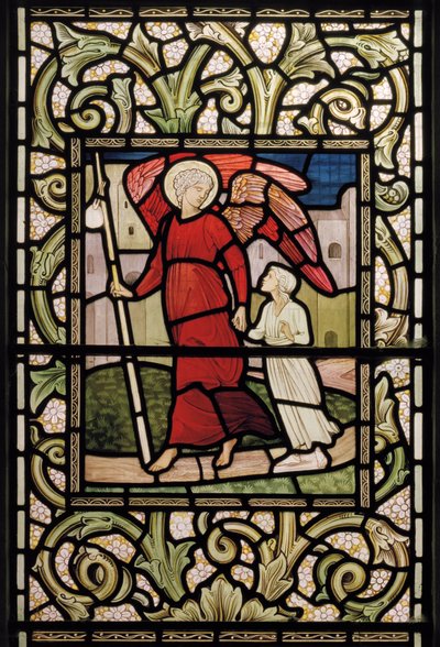 Wilden ، All Saints ، Morris & Co. ، Edward Burne-Jones ، John Henry Dearle (1859-1932) ، الطفل مع Guardian Angel ، 1902-1914 ، Louisa ، Alfred ، The Baldwins ، رئيس الوزراء ، الميثودي ، Worcestershire ، بواسطة إدوارد كولي وديلي بيرن جونز