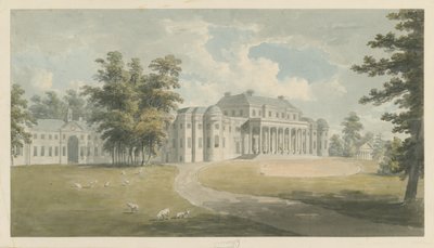 Shugborough Hall: رسم بالألوان المائية ، بدون تاريخ [أواخر القرن الثامن عشر] بواسطة إدوارد دايز