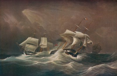 HMS Indigatigable Engaging the French Rights-De-LHomme، 1797، 1829 بواسطة إدوارد دنكان