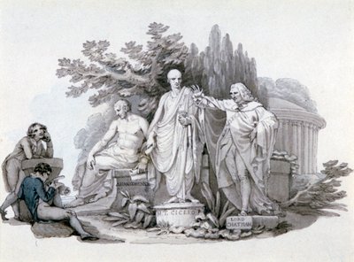 "شابان يفكران في تماثيل ديموسثينيس ، شيشرون وبيت" ، 1780-1848 بواسطة إدوارد فرانسيس بورني