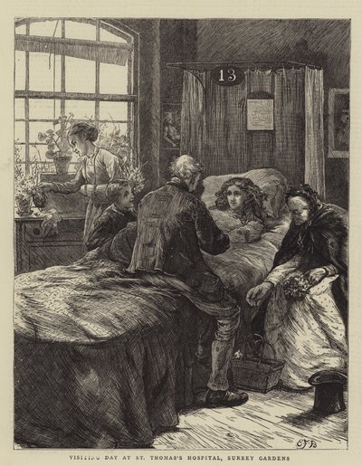 يوم الزيارة في مستشفى سانت توماس ، حدائق سري بواسطة Edward Frederick Brewtnall