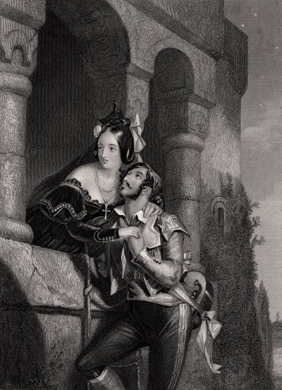 "Good Night، A Thousand Times، Good Night" ، منقوش بواسطة WH Egleton ، من "Romeo and Juliet" بقلم William شكسبير (1564-1616) بواسطة إدوارد هنري كوربولد