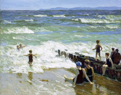 السباحون في كاسر الأمواج ، بواسطة Edward Henry Potthast