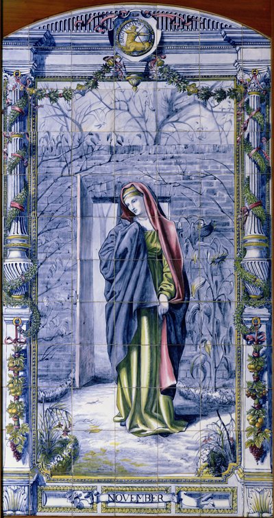 نوفمبر ، من سلسلة من ألواح البلاط للمطبخ الهولندي ، 1867-188 بواسطة إدوارد جون بوينتر