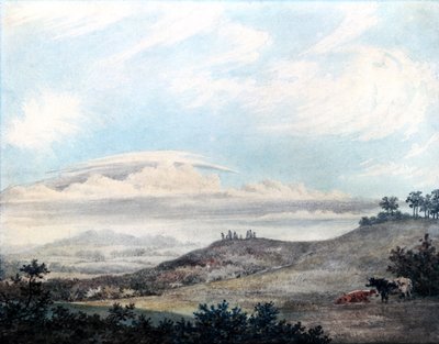 منظر طبيعي ريفي مع دراسات سحابية لاحقة بقلم لوك هوارد (1772-1864) c.1808-11 (مرحاض على ورق) بواسطة إدوارد كينيون