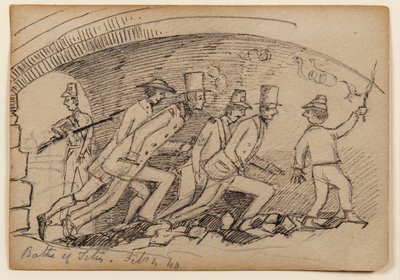حمامات تيتوس ، 1840 (قلم رصاص وقلم وحبر على ورق) بواسطة إدوارد لير